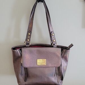 Y2K Juicy Couture Metallic Shoulder Bag with Gold Hardware